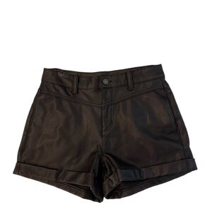 Black Vegan Leather Shorts